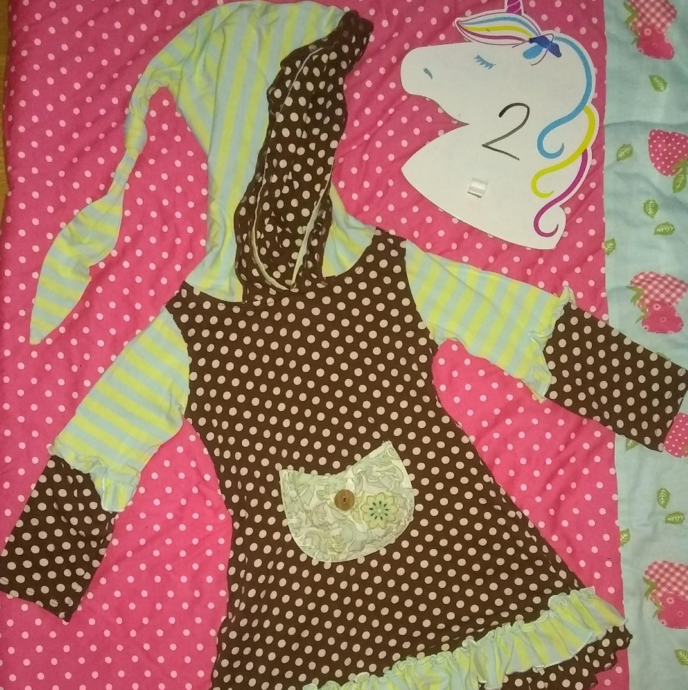 Mustard Pie size 2 hooded Dress/Tunic